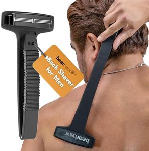 Bearback Back & Body Shaver for Men (DIY), Premium Quality, Long Reach Folding Ergonomic Handle, Triple Blade Pivoting Cartridge