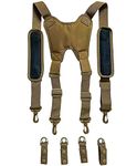 MELOTOUGH Tactical Harness Tactical Suspenders for Law Enforcement Belt 1.5 inch Police Suspenders for Duty Belt (Khaki)