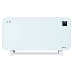 TCP Smart Glass Panel Heater 2000w White with App, WiFi, 2 Heat Modes, Voice Control Works with Alexa, Google Home & Siri Shortcuts, Wall Mounted or Portable, LED Display, Smart Schedules & Timers