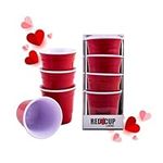 Connect with Set of 4 Red Valentine Shot Glasses | 5 oz Mini Short Glass Set for Whiskey, Tequila, Vodka with Heavy Base | Reusable Shot Glass | BPA Free | Perfect for Valentine's Day Gifting