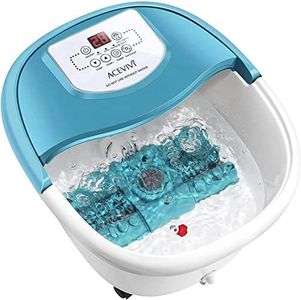 Foot Spa Bath Massager with Heat and Bubble Jets Electric Shiastu Massage Rollers Motorized Maize Massage Rollers Pedicure Stone Mani/Pedi Soak Tub Home Bucket Heating Foot Detox Deep Machine