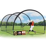 ORIENGEAR Baseball Batting Cage, 20 x 13 x 9 ft, Black, Polyester, Open Ended, Baseball, Softball