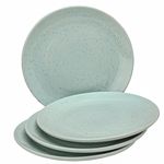 Bodhi House Ceramic Handcrafted Serving 4 Dinner Plates 10 Inch | Handpainted | Dining | Stoneware | Dinnerware | Scratch Resistant | Microwave & Dishwasher Safe | Set of 4 | Mint-Green