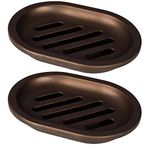 Topsky 2-Pack Soap Dish with Drain, Soap Holder, Soap Saver, Easy Cleaning, Dry, Stop Mushy Soap (Bronze)