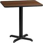 Flash Furniture Graniss 24'' x 30'' Rectangular Walnut Laminate Table Top with 22'' x 22'' Table Height Base