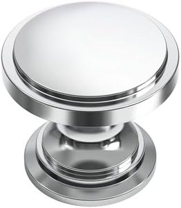Alzassbg 10 Pack Polished Chrome Cabinet Knobs, 1.1 Inch(30mm) Diameter Kitchen Cabinet Hardware Round Knobs for Cabinets and Drawers AL6014CP