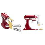 KitchenAid 3-Piece Pasta Roller & Cutter Set, KSMPRA + KitchenAid Gourmet Pasta Press, KSMPEXTA