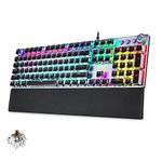 AULA F2088 Punk Mechanical Gaming Keyboard, with RGB Rainbow Backlit, Retro Square Keycap, Media Control Knob, Magnetic Wrist Rest, 104 Key Anti-Ghosting USB Wired PC Computer Keyboards (Brown Switch)