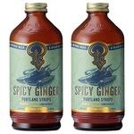 Portland Syrups Spicy Ginger Syrup - Ignite Your Senses with Extra Spicy Heat and Fresh Ginger Flavor - Premium Beverage Concentrate for Cocktails, Mocktails, Tea, and More - 12 oz with 24 Servings