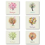 Thank You Cards Multipack of 24. Each Greeting Cards Pack includes 6 Tree designs. 115 x 115mm. Blank Inside. Envelopes included. Made in UK.