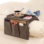 Sofa Armrest Tray Sofa Caddy Armchair Remote Control Holder Sofa Couch Caddy Pocket Organizer TV Organizer Sofa Organizer Bed Caddy with 6 Pockets For Magazine Phone TV Remote Game Controller Glasses