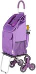 dbest products 01-757 Stair Climber Bigger Trolley Dolly, Purple Grocery Shopping Foldable Cart Condo Apartment