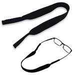 RUOJLING 2 Pack Sports Band for Glasses,Sunglasses Strap,Neoprene Elastic Cord Retainer Strap Band,Glasses Sports Strap,for Outdoor Hiking Running Swimming Jogging Skiing for Men Women Kids(Black)