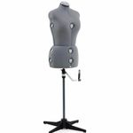 SINGER Female Adjustable Gray Dress Form Fits Sizes 10-18 Pinnable Mannequin Body Torso with 360 Degree Hem Guide, Foam-Backed Fabric Exterior, 12 Dials, Tri-Pod Stand