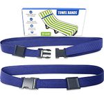Extendable Towel Bands Chair Clips - Fits Any Size Pool, Patio & Cruise Chairs, Better Option for Beach Towels (Elastic Fabric with Adjustable Clasp)