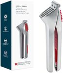 KITCHENDAO No Peeling Garlic Press with Large Chamber,Heavy-Duty Garlic Press with Built-in Scraper & Cleaning Pusher, Zinc Alloy Garlic Mincer, Dishwasher Safe