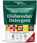 Truly Free Automatic Dishwasher Detergent Powder - Concentrated Dishwashing Detergent, Dish Soap, Hard Water Stain Remover, Kitchen Cleaning Supplies, No Harmful Ingredients - 12.5 oz (Pack of 1)