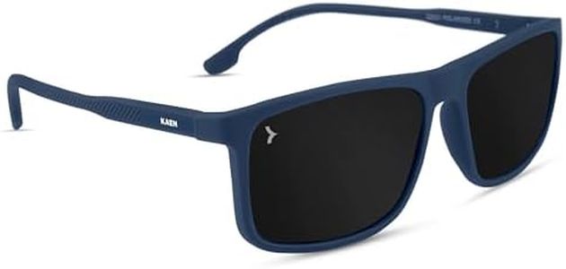 Eyewearlabs KAEN EYEWEAR Polarized | Full Rim Latest Stylish | Men & Women Everyday Rectangular Sunglasses | 100% UV Protection | Black Lens | Medium | ELKASKoleC2