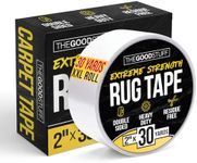Double Sided Rug Tape [2 Inch x 30 yd] Carpet Tape for Securing Area Rugs to Carpets, Laminate, and Hardwood Floors, Easy to Remove and Restick Without Residue or Damage to Rug or Floor