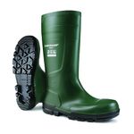 DUNLOP Work-It - Unisex Full Safety Slip-Resistant Waterproof Work Boots, Heritage Green, Antistatic and Chemical Resistant PVC Wellies with Steel Toecap for Outdoor and Industrial Work - EU44, UK10