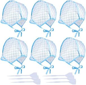 6 Pieces Disposable Hair Highlight Cap Tipping Cap Hair Coloring Highlight Dye Cap with 6 Pcs Plastic Hooks for Highlighting, Dyeing and Coloring