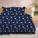 100% Microfiber 1 Piece Duvet Cover Zipper Closure Soft & Breathable for Comfortable Sleep Wrinkle Free Duvet/Quilt/Razai/Comforter Cover- Moonlit Sharks - Single