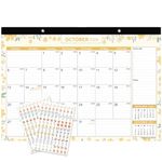 Desk Calendar 2024-2025 Canada, Mokani Large Monthly Wall Calendar (Oct.2024-Dec.2025) 17"x12" with Canada Holidays, 234 Stickers and Plastic Cover, Academic Year Desk Pad for School Home Office