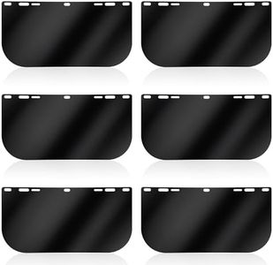 Feekoon 6 Pack Face Shield Replacement Lens, 15.5'' x 8'' Tinted Full Face Shield Compatible with Hobart 770580, Protective Safety Visor Replacement for Welding, Grinding, DIY, Cosplay Helmet