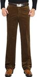 Flygo Men's Classic Fit Warm Fleece Lined Straight Leg Corduroy Pant Non-Iron (37, Khaki)