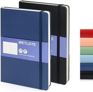 WETLOTE Leather Hardcover Lined Journal Notebook 2 Pack, A5 Notebook College Ruled Writing Journals 212 Pages, Large Lined Notebooks for Women Men School College Office Journaling