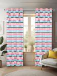 Amazon Brand - Umi Printed 2 Piece Polyester Eyelets Blackout Curtains with Tie Back, for Bedroom and Living Room (Long Door (9 Feet), Multicolor Chevron)