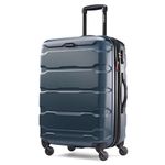 Samsonite Omni Pc Hardside Expandable Luggage, Teal, Checked-Medium 24-Inch, Omni Pc Hardside Expandable Luggage with Spinner Wheels