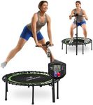 Lifepro Jumptrack Indoor Rebounder Trampoline for Adults with Handle Bar & Jump Counter – Foldable 40” Portable Silent Bungee System for Low-Impact Cardio & Exercise Trampoline Indoor/Outdoor Workouts