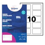 Avery 15 Sheets of 10 Printable Customisable Textile Badges, Silk Acetate, Size 80 x 50 mm, Inkjet Printer, J4785-15