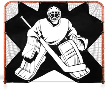 HIGOOD Hockey Net Targets 54x44 in Durable 7 Hole PVC Portable Design - Improve Shooting Accuracy Simulate Real Matches - for Ice Rink Training Goalie Coaches Players