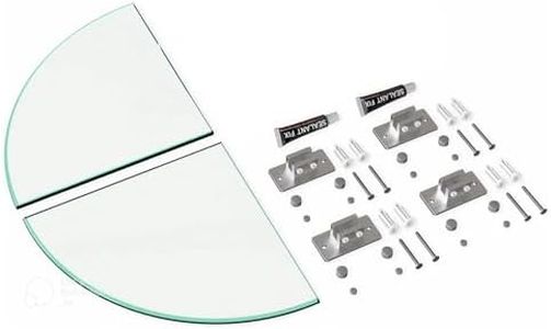 GeekDigg 2-Pack Glass Shelf Shower Caddie, Adhesive Shower Caddy Shower Shelves for Inside Shower, No Drill Adhesive Wall Mounted Bathroom Organizer Shelves with Aluminium Brackets