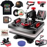 AKEYDIY Upgraded 5 in 1 Heat Press Machine Digital Combo Sublimation Heat Transfer Machine12" X 15"Swing Away Shirt Printing Sublimation Machine digital shirt press machine for tshirt,Cap,Mug,Plate
