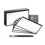 ROCKETBOOK Cloud Cards - Eco-Friendly Reusable Index Note Cards with 1 Pilot FriXion ColorStick Pen & 1 Microfiber Cloth Included - Single Set of 40