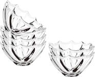 bellemax Glass Bowls for Kitchen Prep, Dessert, Dips, and Candy Dishes, Cake, Snack Bowl Or Nut Bowls, and Microwave Safe Clear Glass Bowls for Mixing, Storing Inch Size 4.5 Inch (Lining Bowls -04)