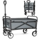 LUXCOL Collapsible Folding Wagon, Alloy Steel, Gray, Capacity: 200LB