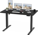 FLEXISPOT 140x80cm Electric Standing Desk Height Adjustable Desk Desktop Sit Stand Desk Stand Up Desk with Memory Smart Pannel (Black Frame+Black Desktop)