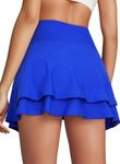 Aleumdr Women's High Waisted Swim Skirt Modest Tummy Control Tankini Bottom Skirted Swimsuit Bottom with Pockets Royal Blue Large