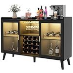 Auromie Wine Bar Cabinet with Led L