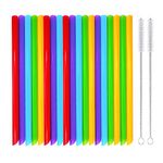 XINGXINLIAN 50pcs Bubble Tea Straw with 2 Straw Cleaner, Colorful Smoothie Straws, Thick Straws for Smoothie, Juice, Boba Tea, Bubble Tea, Sherbet and Cocktails