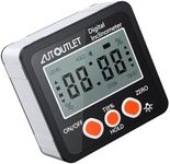 AUTOUTLET Digital Inclinometer Protractor LCD Angle Finder 4 * 90° Level Box Angle Meter with Magnetic Based in/FT, mm/m for Woodwork Automotive Maintenance Industry Black