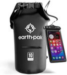 Earth Pak Waterproof Dry Bag with Zippered Pocket - Waterproof Dry Bag Backpack Keeps Gear Dry Kayak - Waterproof Phone Case, Black, 10l, Waterproof