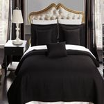 Royal Hotel Bedding Quilt Sets 5PC Bedding Set Bedspread Checkered Quilt Bed in a Bag Sheets and Coverlet Sets, Twin XL Size Quilt, Black Quilt