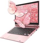 11.6 Inch Laptop Computer Celeron N4020 6GB RAM 128GB SSD, 360° Foldable Thin - Touchscreen Laptop, Laptop PC Support WiFi &Bluetooth Webcam USB 3.0 Mini HDMI for Working Education, Pink