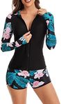 Ecupper Womens Two Piece Rash Guard