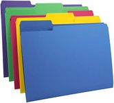 Amazon Basics File Folders, Letter Size, Heavyweight 1/3-Cut Tab Assorted Colors, 50-Pack